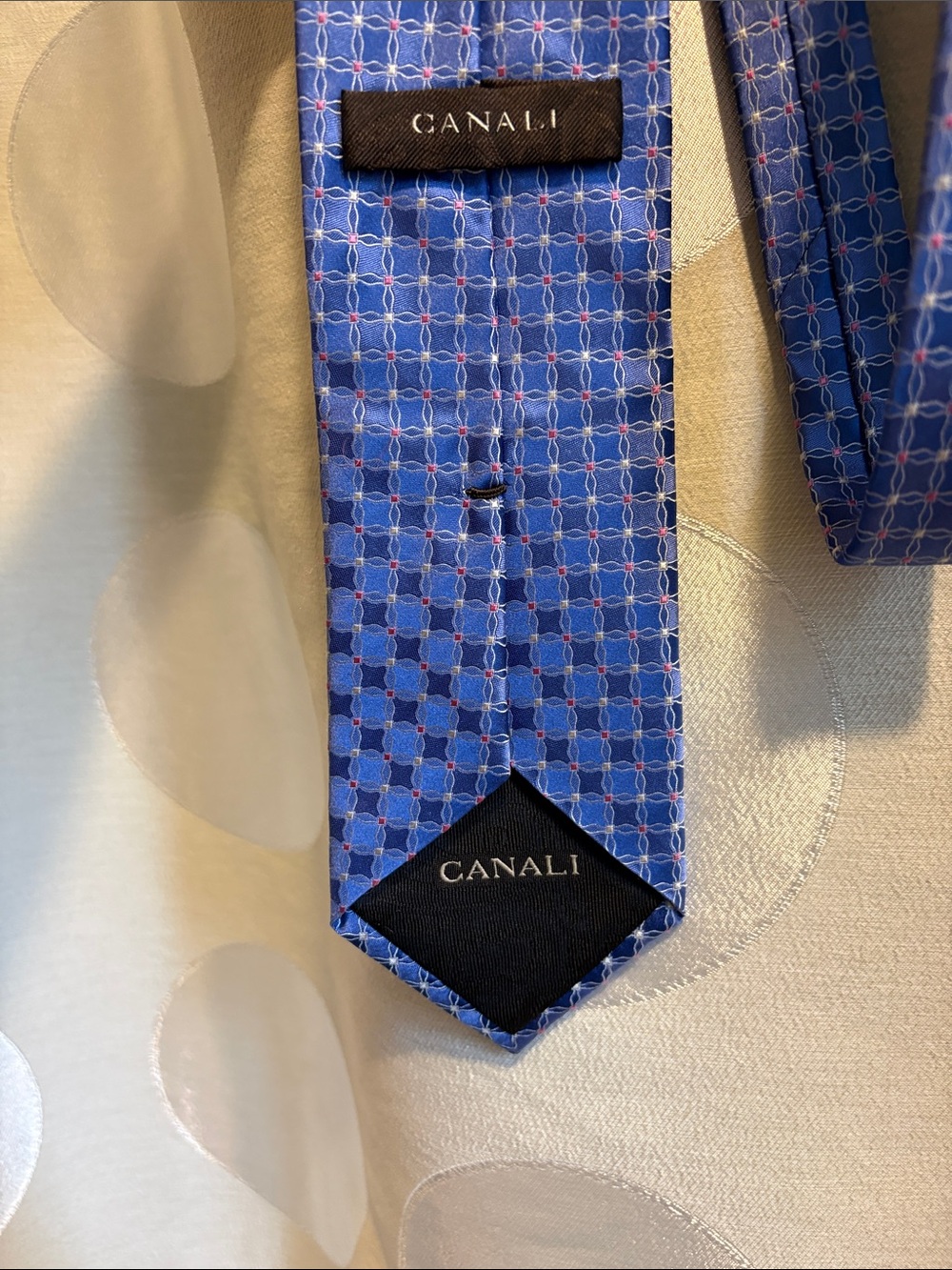 Canali Luxury 100% Silk Geometric Medallion Tie - Excellent Condition